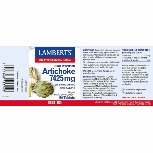 Lamberts Artichoke Tablets 7425mg