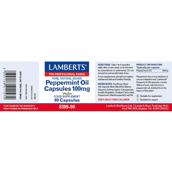Lamberts Peppermint Oil Capsules 100mg
