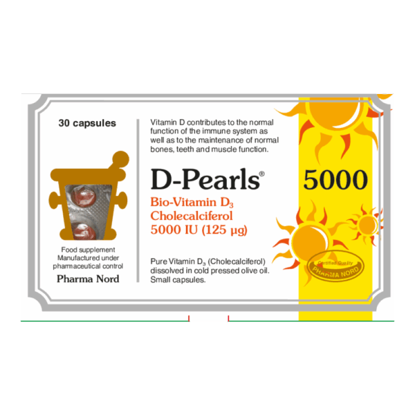 Front - D-Pearls 5000IU Capsules